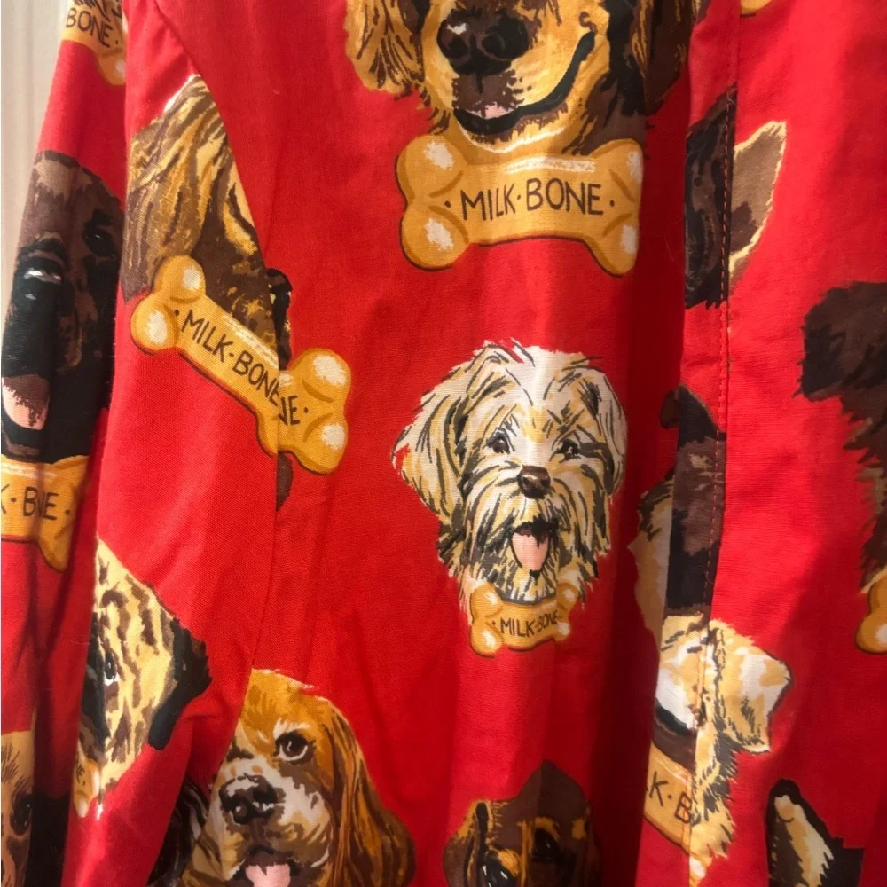 Nick & Nora Milk- Bone Red Dog‎ Print Robe